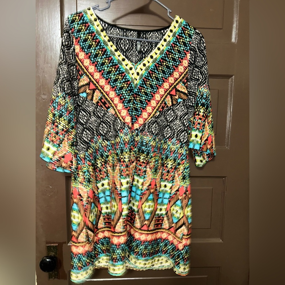 Multicolor tunic style top OS (small/medium)